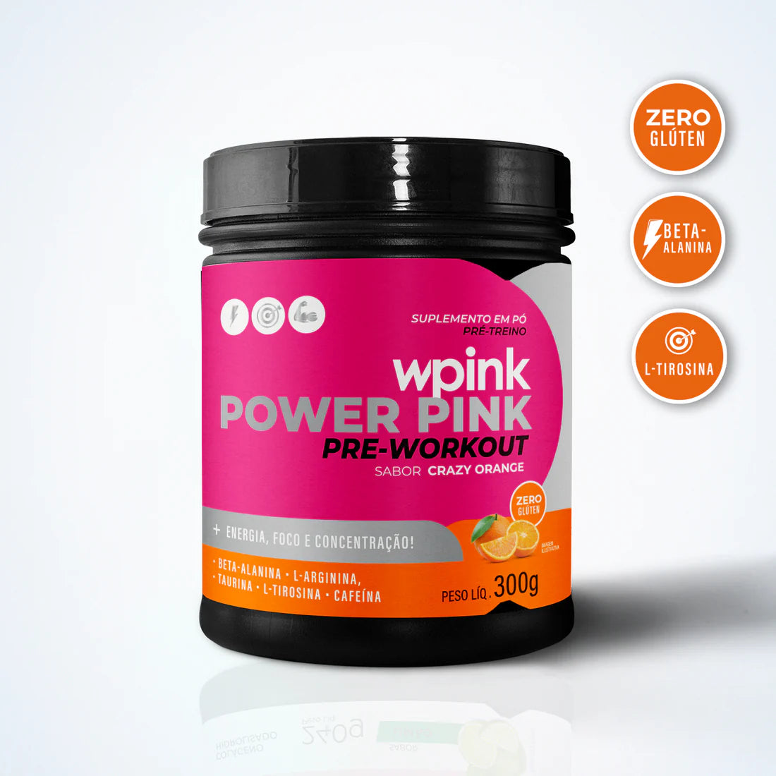 super power pink laranja - pré-treino - 300g - wp