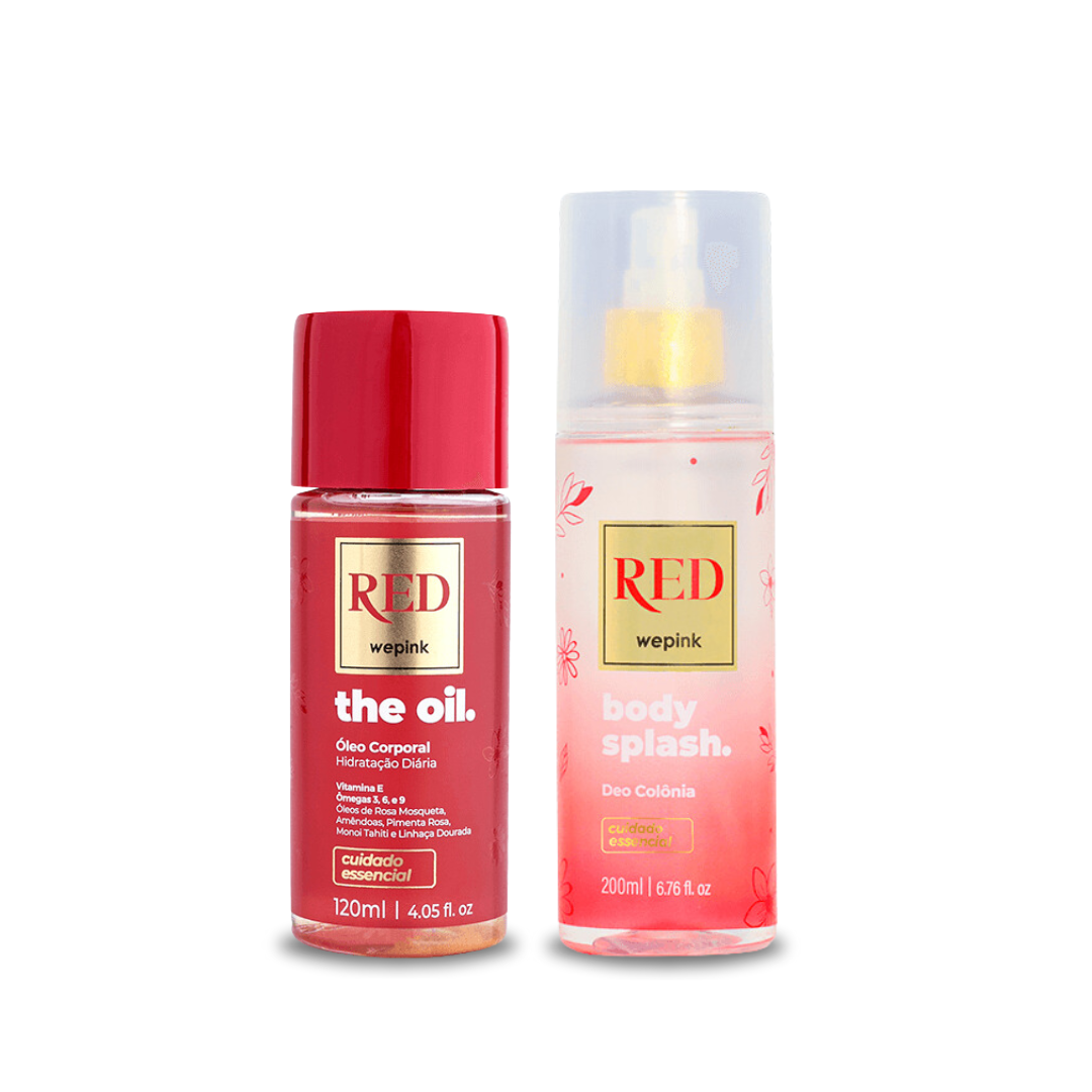 Kit The Oil Wepink Óleo Corporal Red, 120ml + Body Splash Red Desodorante Colônia, 200ml