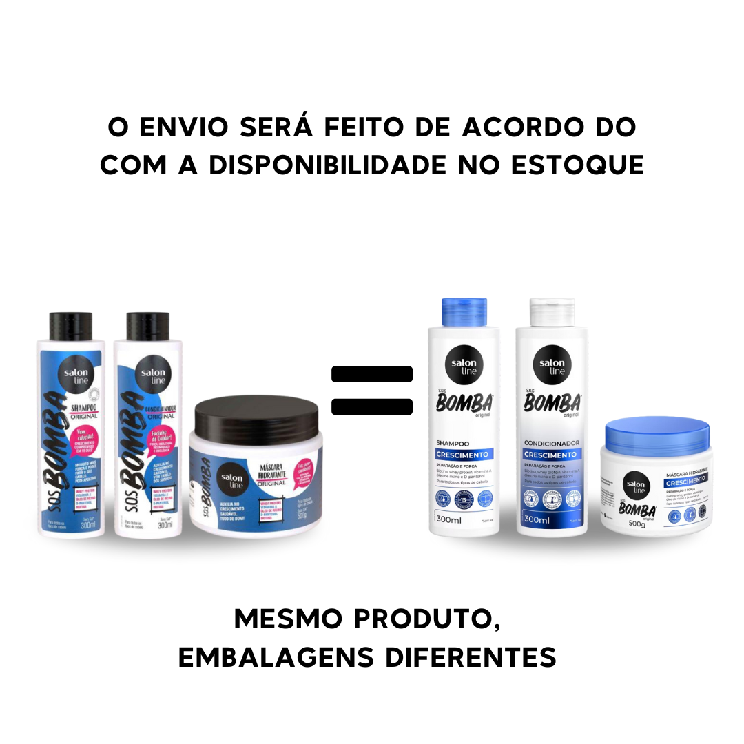 SOS Bomba Shampoo Kit 300ml + Conditioner 300ml + Mask 500g