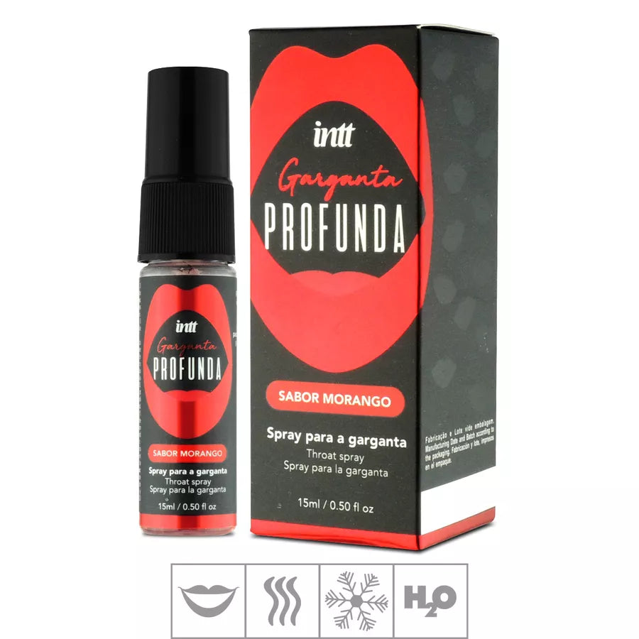 GEL PARA SEXO ORAL GARGANTA PROFUNDA 15ML INTT - MORANGO