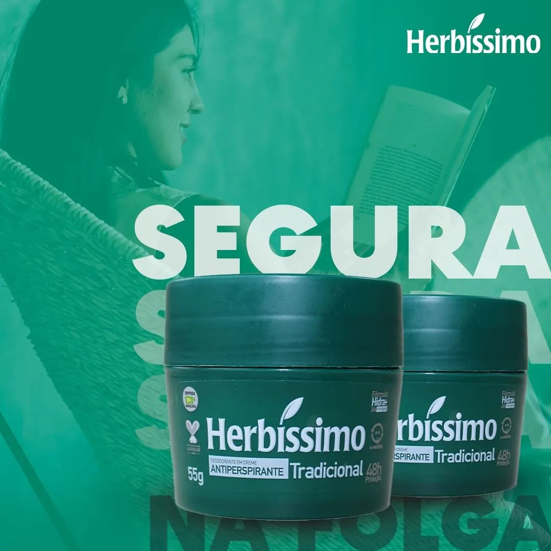 Antiperspirant Cream Deodorant Tradicional Herbissimo - 55g