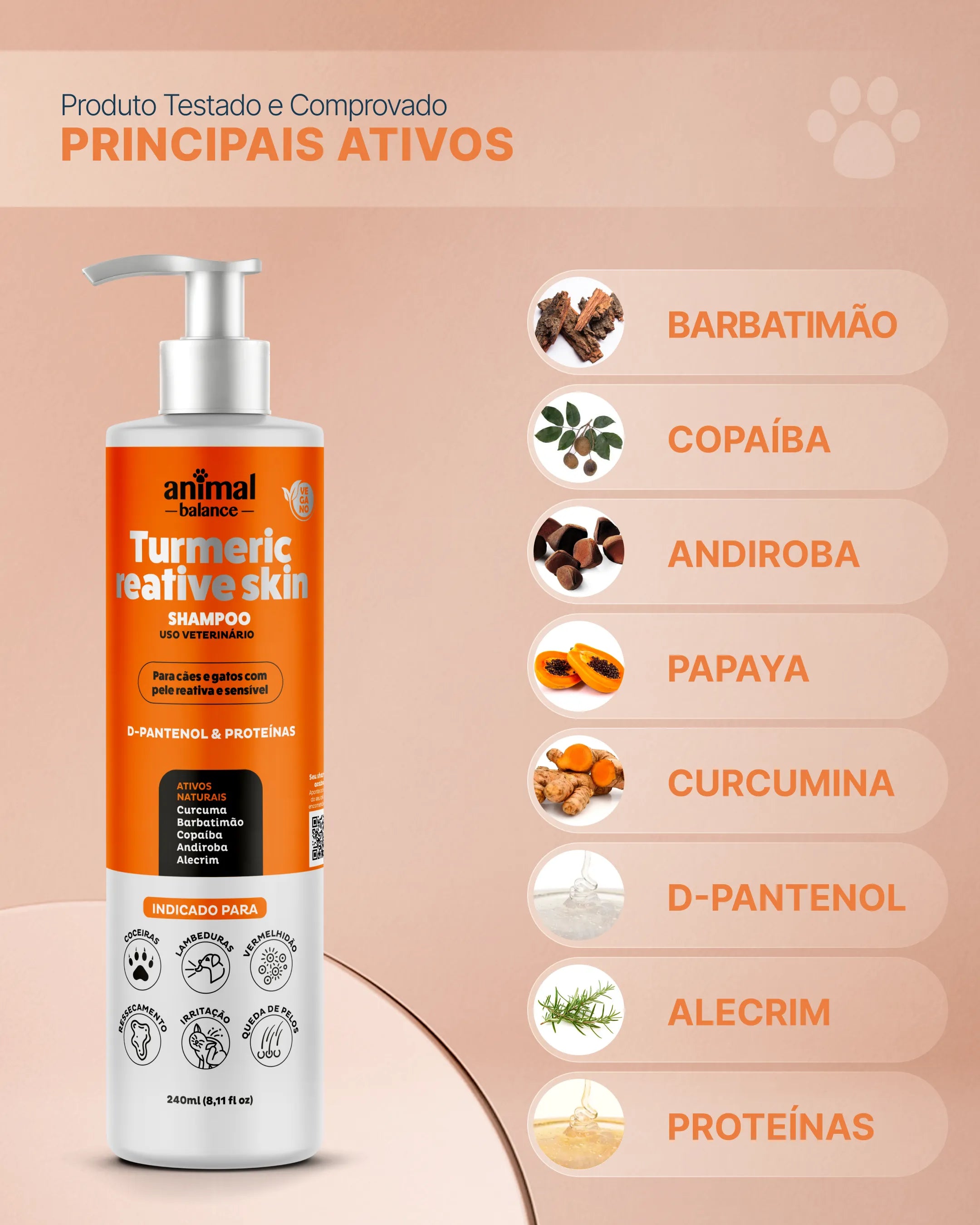 Pet Shampoo - Turmeric Reactive Skin - 240ml