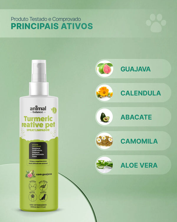 Cleaning Spray - Bactericidal, Anti-Odor, Soothing - Psidium, Calendula and Aloe - 240ml