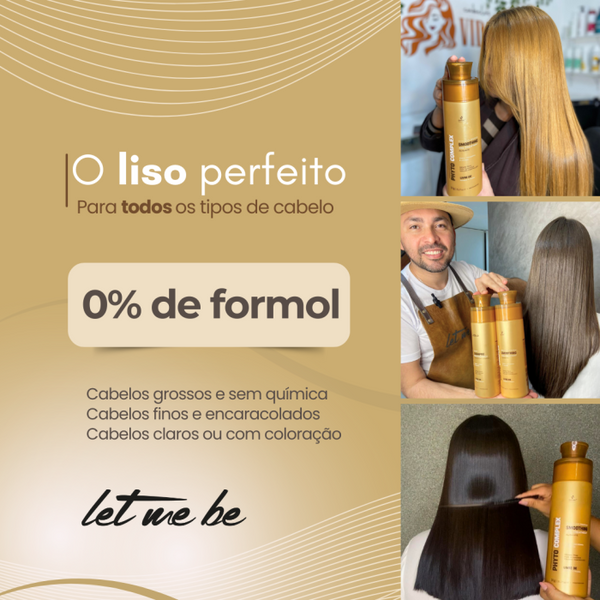KIT Escova Progressiva Phyto Complex + Shampoo Preparatório Phyto Detox - 1L Let Me Be