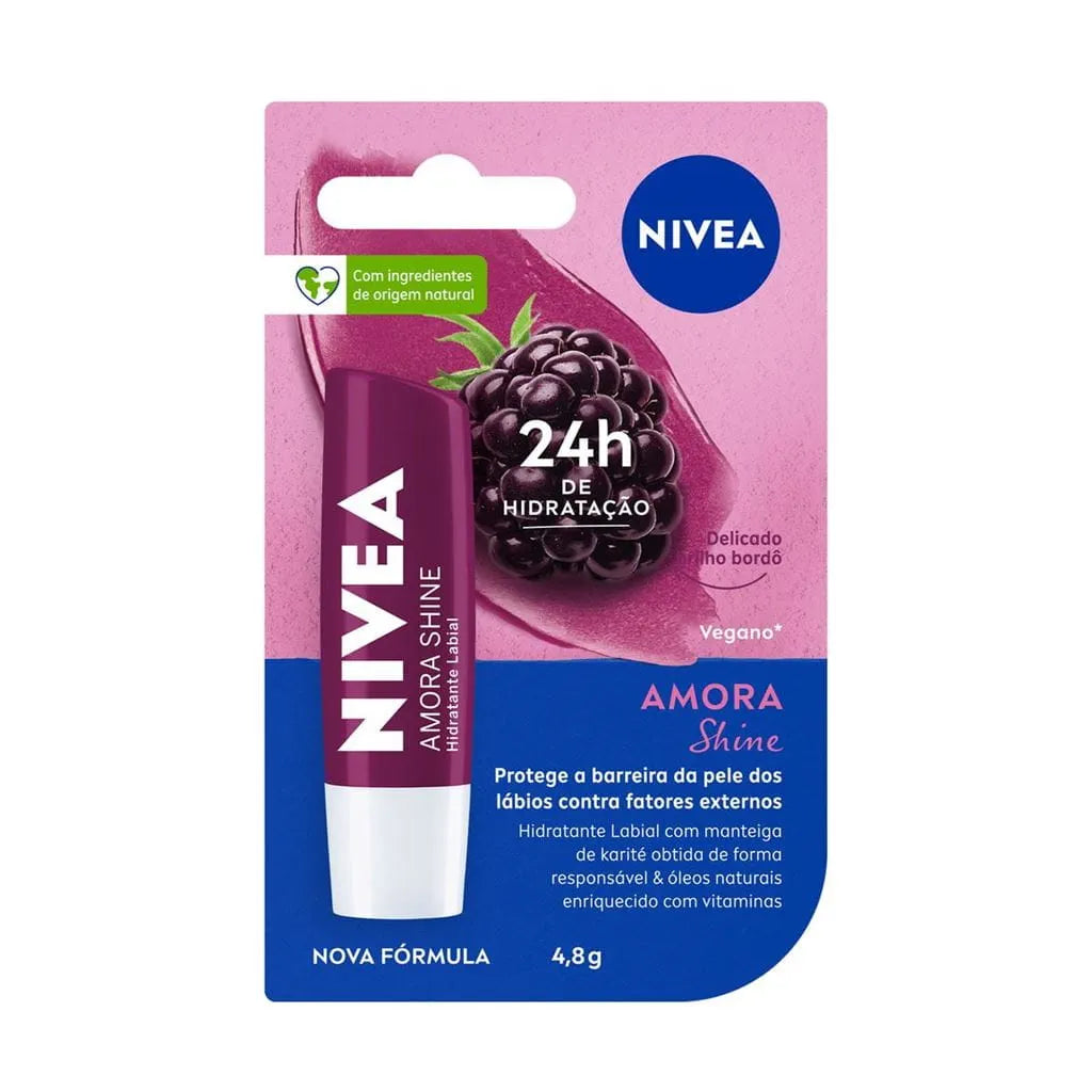 Hidratante Labial Amora Shine NIVEA - 4,8g