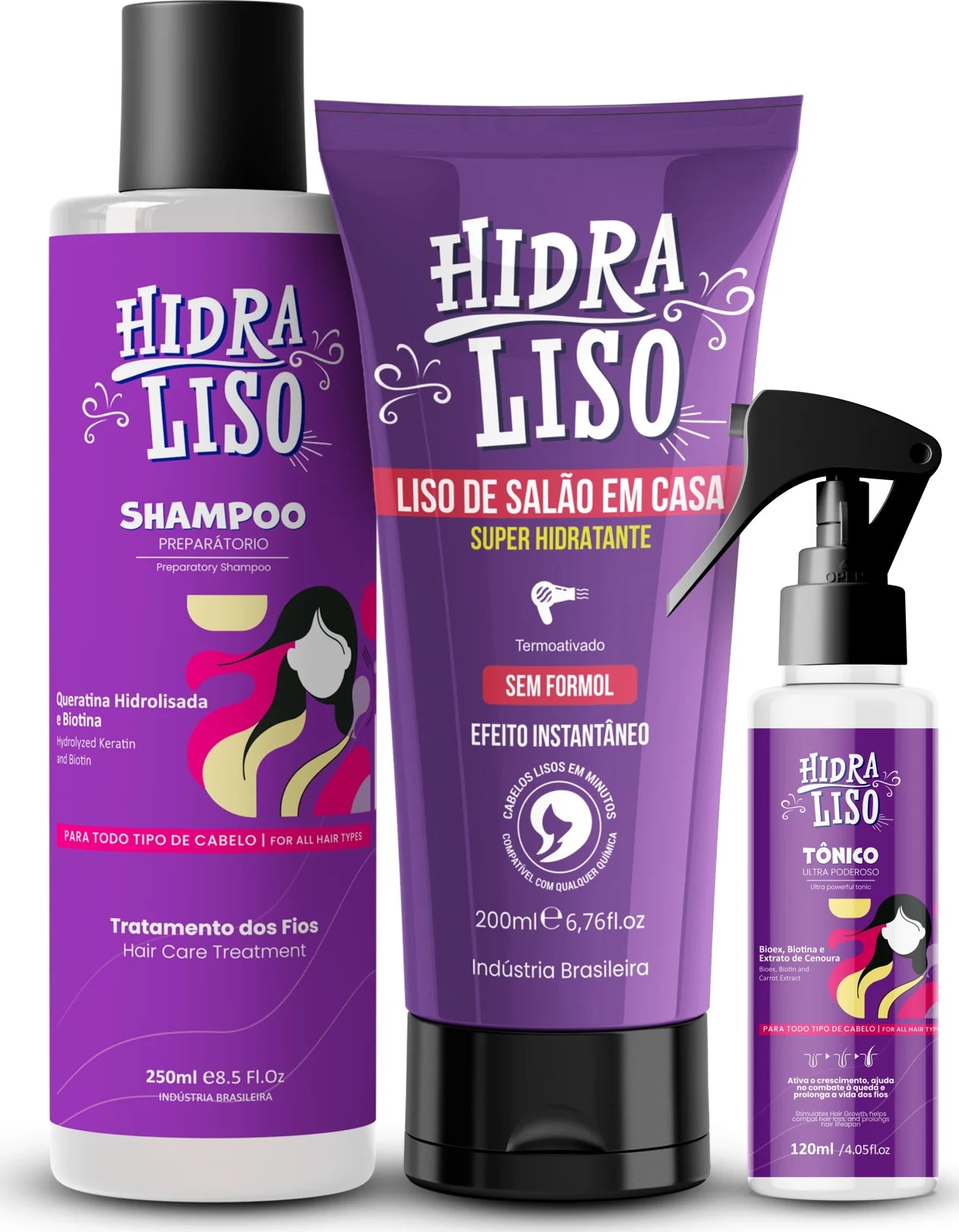 1 Hidraliso 200 ml + 1 Shampoo 250ml  + 1 Tonic 120ml