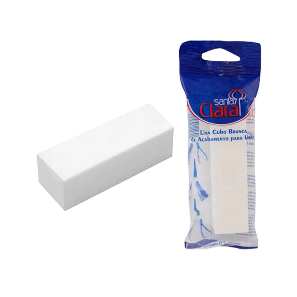 White Nail Buffer Cube Polishing Finishing