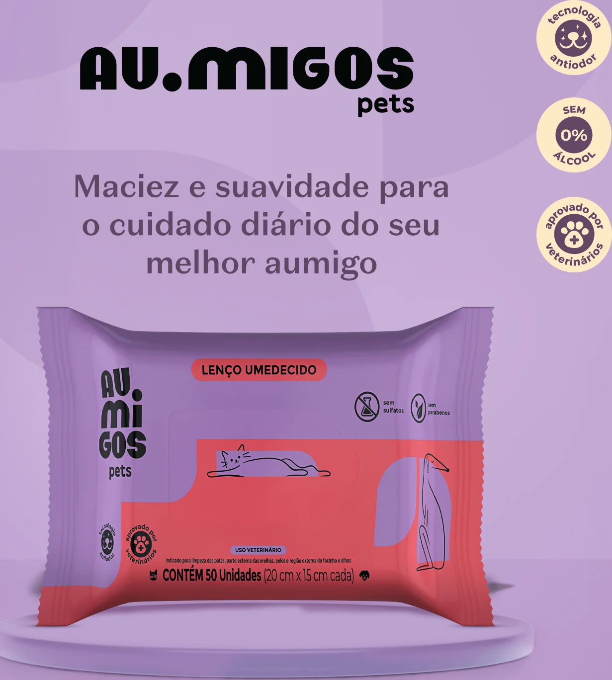 Lenço Umedecido Au.Migos Pets
