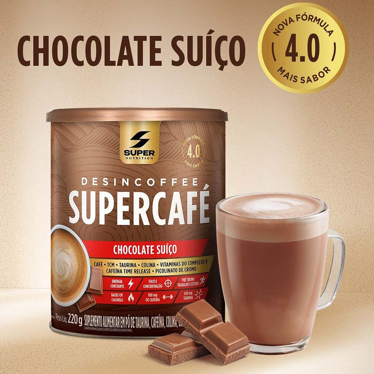 LANÇAMENTO Supercafé Desincoffee Chocolate Suiço - 220g