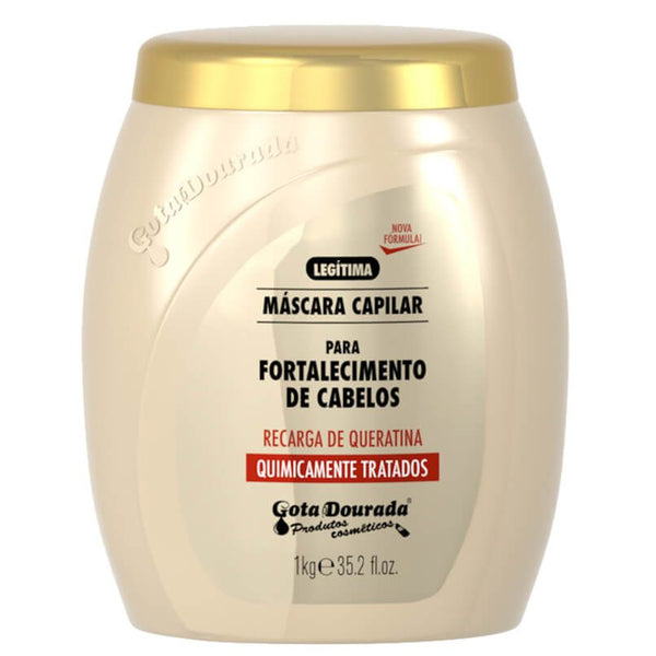 Gota Dourada Strengthening Mask Keratin Recharge 1000g Recarga de Keratina