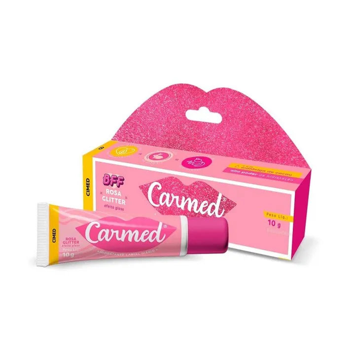 Hidratante Labial Carmed BFF Rosa Glitter Efeito Gloss 10g Carmed 10g