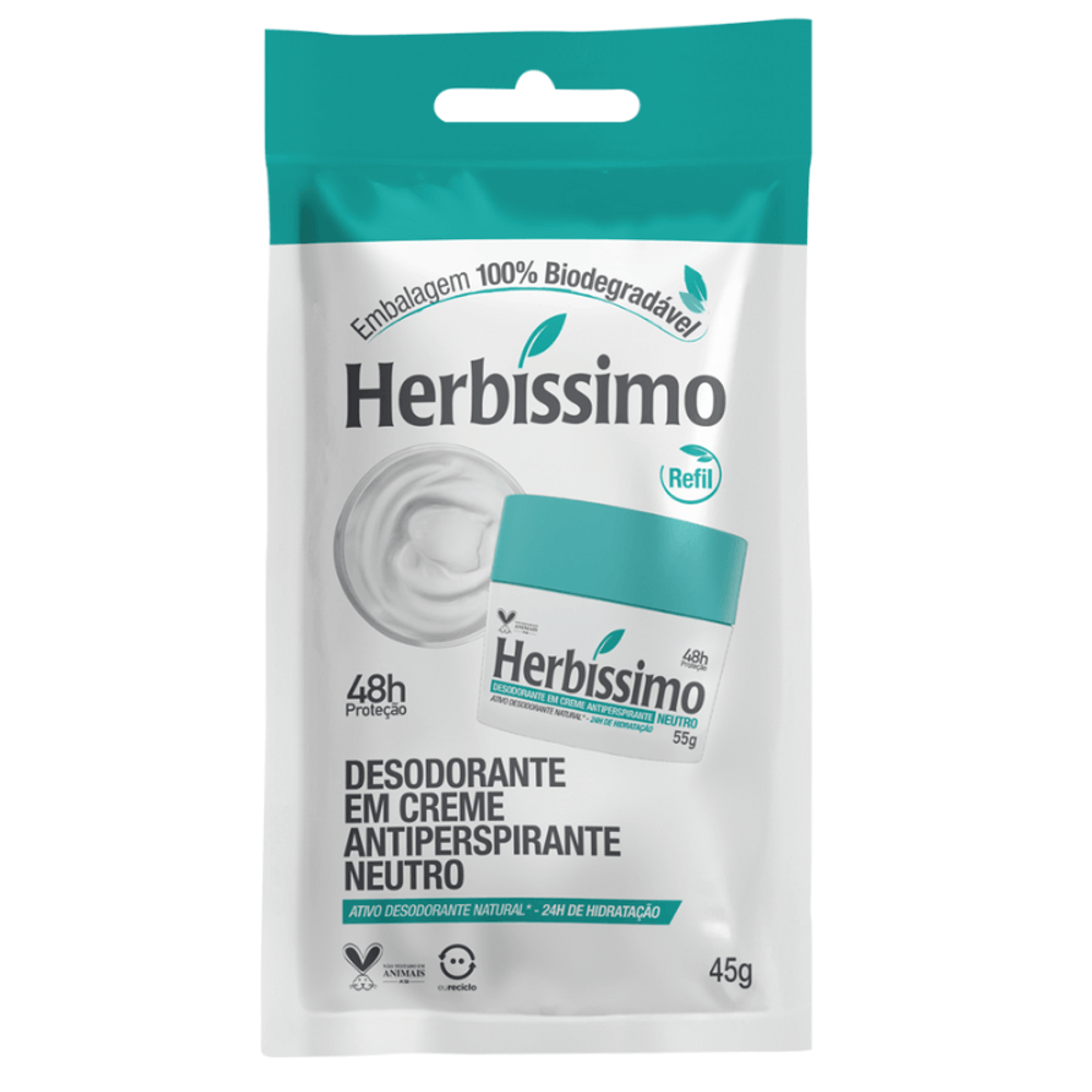 Neutral Herbissimo Antiperspirant Cream Deodorant Refill Sachet 45G