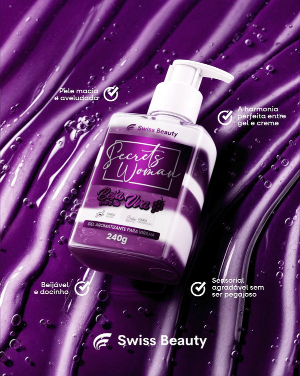 Gel Aromatizante Beijável Uva Secrets Woman - 240g
