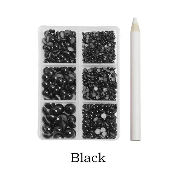 Elegant Black Stone Nail Kit