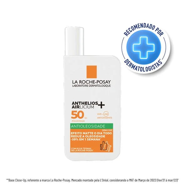 Protetor Solar Antioleosidade Com Textura Fluida Com Cor Anthelios Airlicium+ Fps50