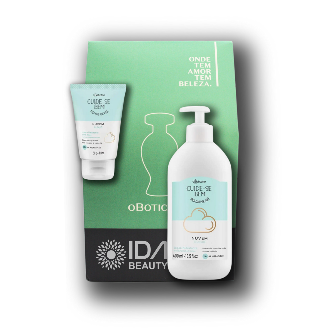 Kit O Boticário Loção Corporal Hidratante Cuide-Se Bem Nuvem, 400 ml, Creme para Mãos Cuide-se Bem Nuvem 50g