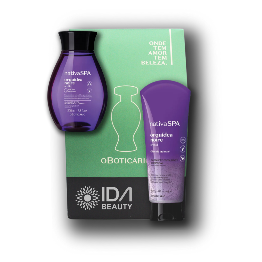 Nativa SPA Orquidea Noire Kit Gift (moisturizing oil + liquid  exfoliate soap + packaging + bag)