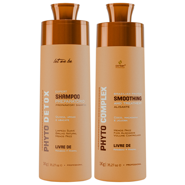 KIT Escova Progressiva Phyto Complex + Shampoo Preparatório Phyto Detox - 1L Let Me Be