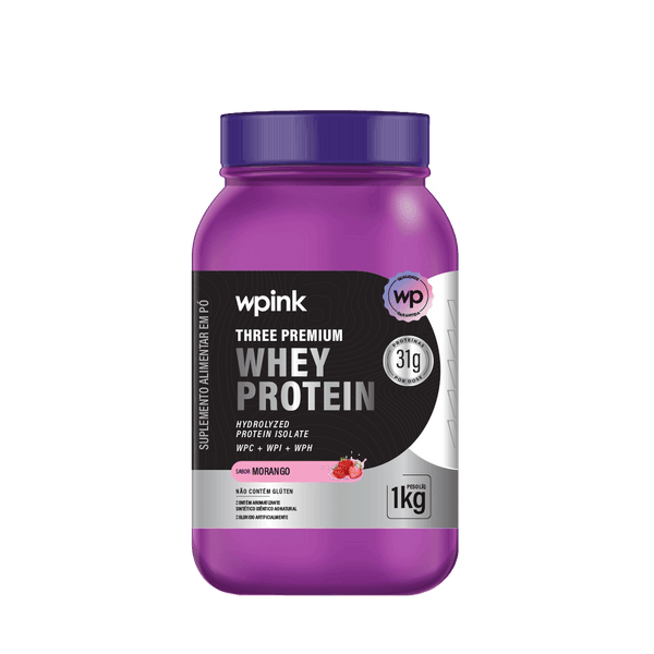 three premium whey protein morango 3W - (1kg) - wp