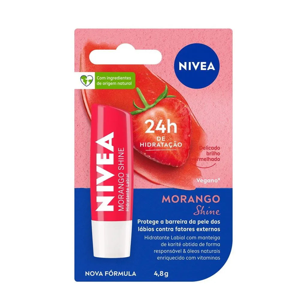 Hidratante Labial Morango Shine NIVEA - 4,8g