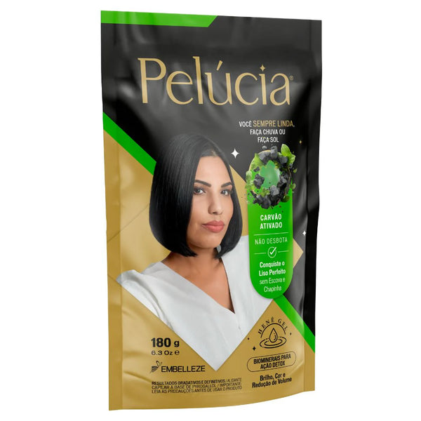 Black Henê Pelúcia Activated Carbon Pouch 180g Preto Carvao