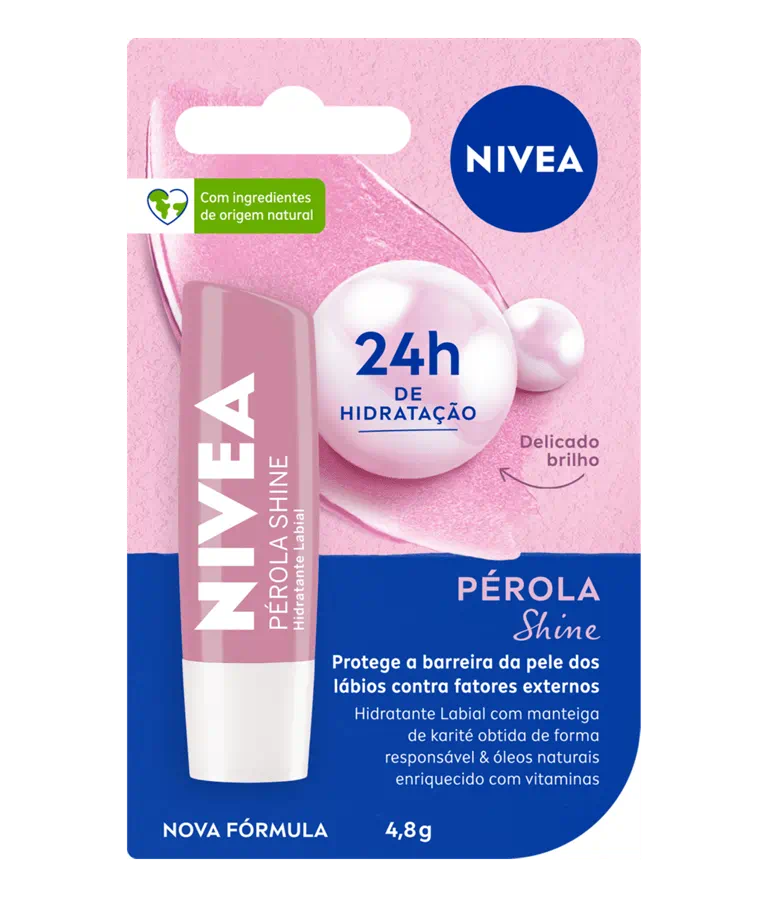 Hidratante Labial Pérola Shine NIVEA - 4,8g