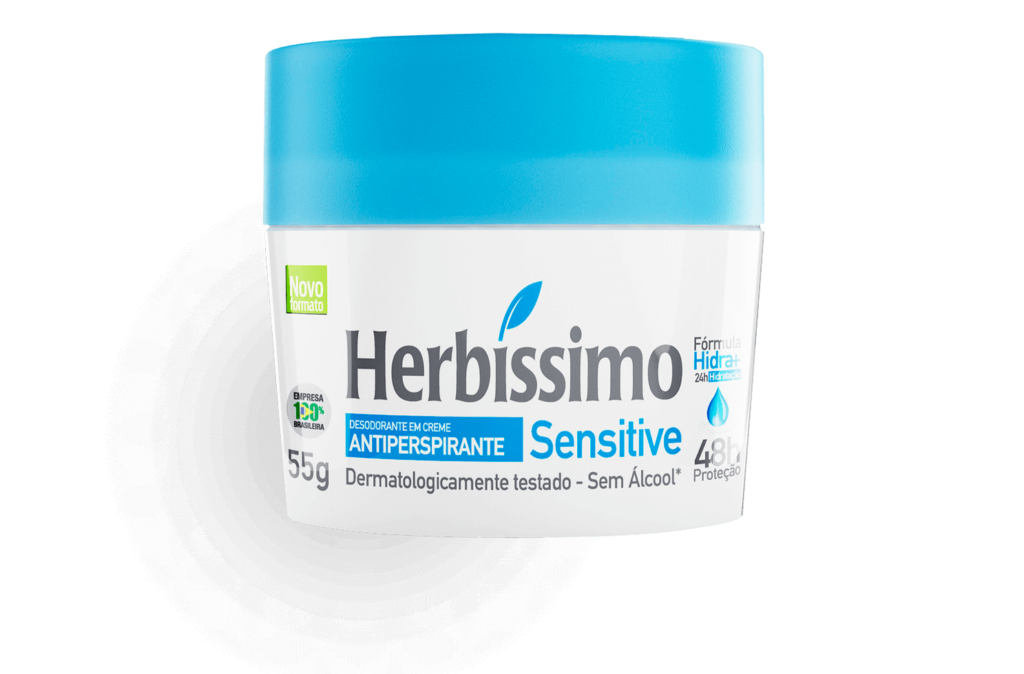 Desodorante Creme Antitranspirante Sensitive Herbíssimo 55g