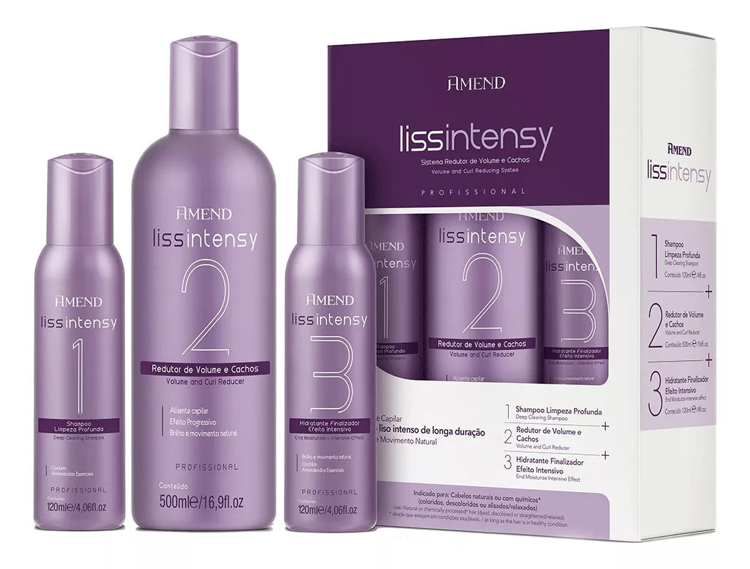 Kit Sistema Redutor De Volume E Cachos Liss Intensy - Amend