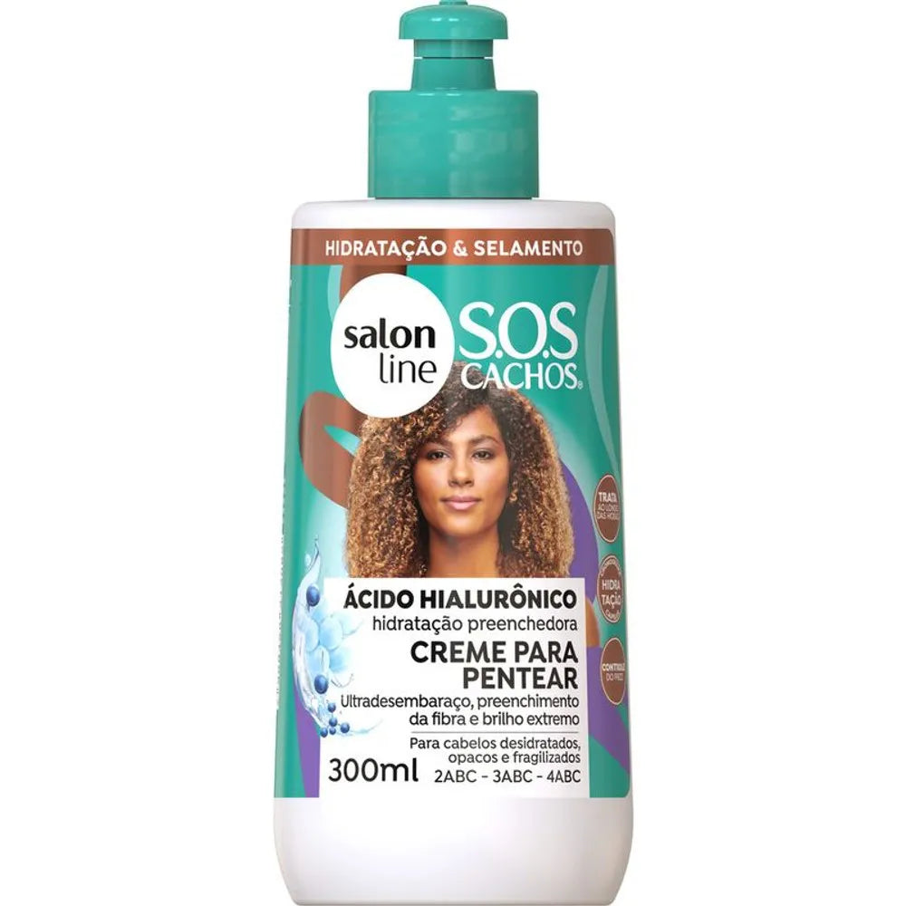 Creme Pentear Ácido Hialurônico Salon Line Sos Cacho 300ml