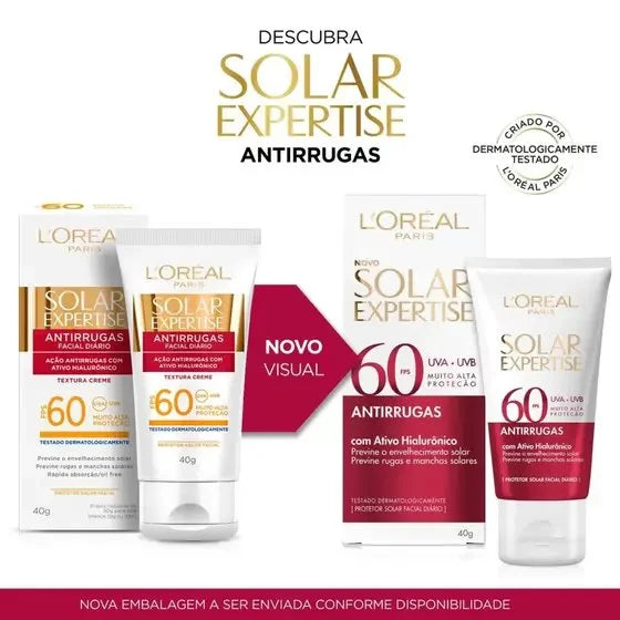 Gesichtsscheibe L'Oréal Expertise Antirrugas FPS 60 com 40g