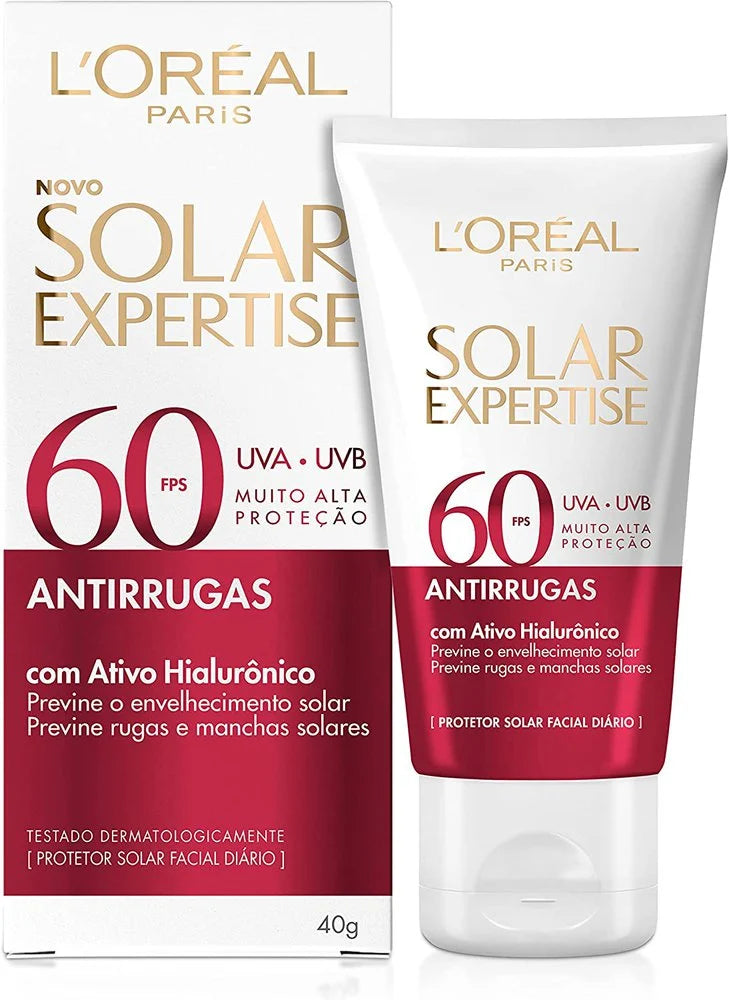 Expertise du sol du soleil L'Oréal Antitirrugas FPS 60 com 40G