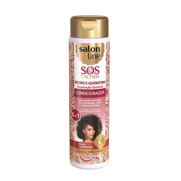 SOS CONDICIONADOR RICINO E QUERATINA 300ML SALON LINE