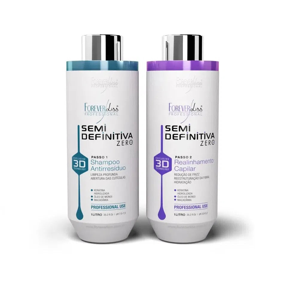Forever Liss Progressive Semi Final Shampoo + Conditioning Kit Zero 1L