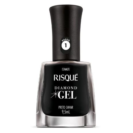 Esmalte Risqué Diamond Gel Preto Caviar - 9.5ml 