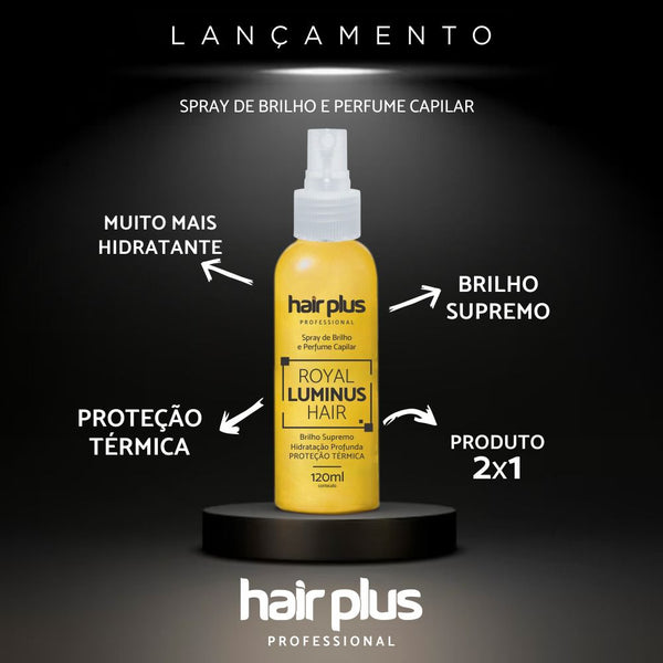 Hair Plus Spray de Brilho e Perfume Capilar Royal Luminus 120ml