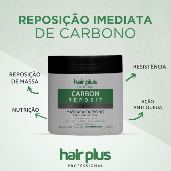 Hair Plus Máscara de Carbono 500g