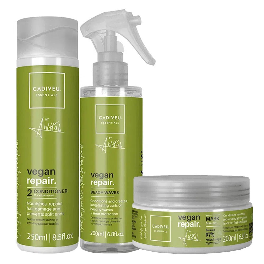 Kit Cadivem Essentials Vegan Reparatur von Anitta - Shampoo + Maske + Spray