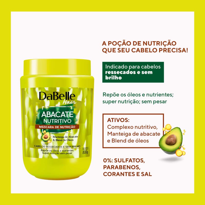 Dabelle Haarnahrungsmaske Avocado - 800 g