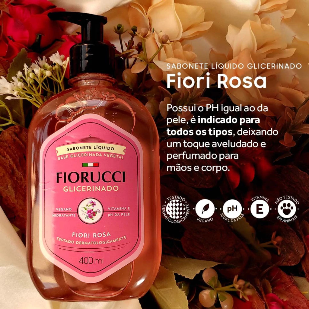 Glycerierte Flüssigseife - 400 ml rosa Fiori