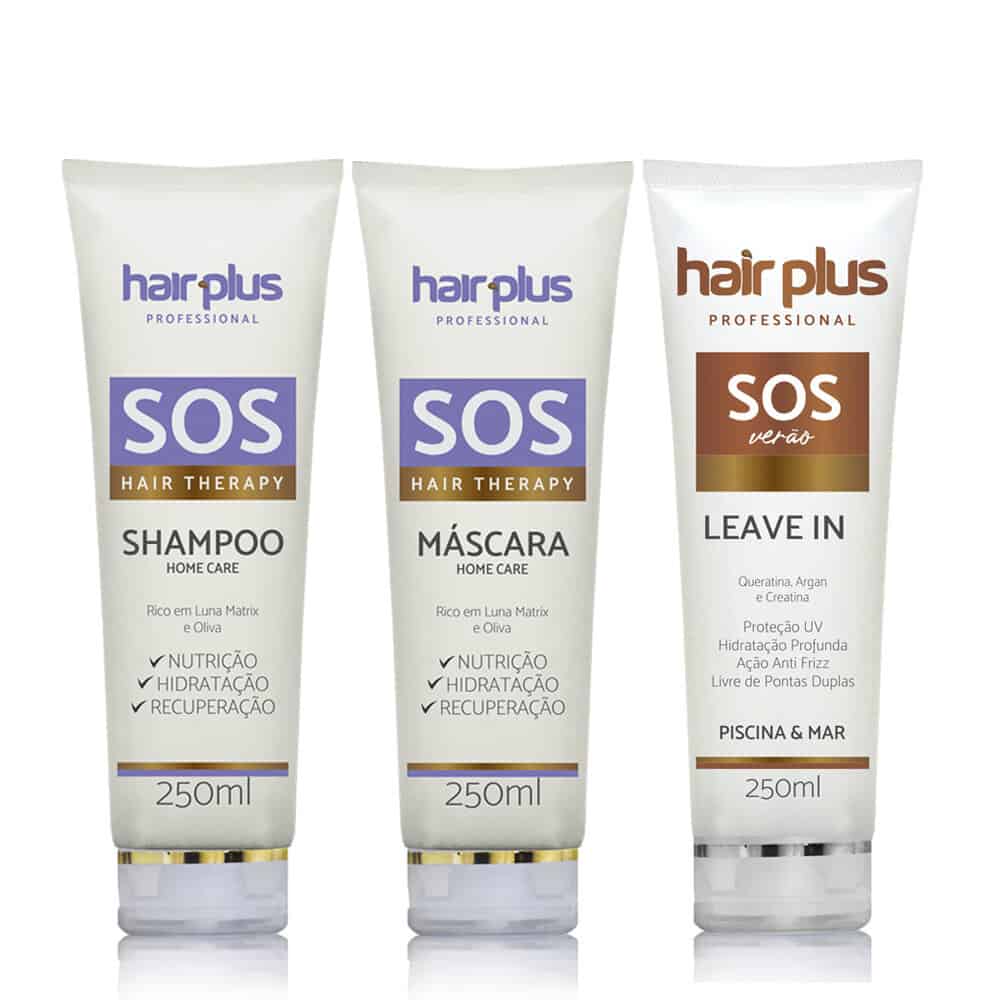 Hair Plus Kit Home Care S.O.S Hair Therapy 3 Produtos