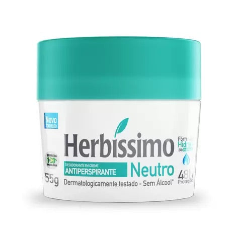 Cream Antiperspirant Deodorant Herbíssimo Neutro - 55g